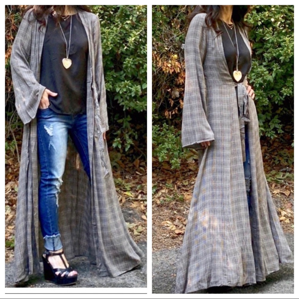 ABSOLUTELY GORGEOUS LONGLINE TIE FRONT DUSTER - Picture 8 of 8